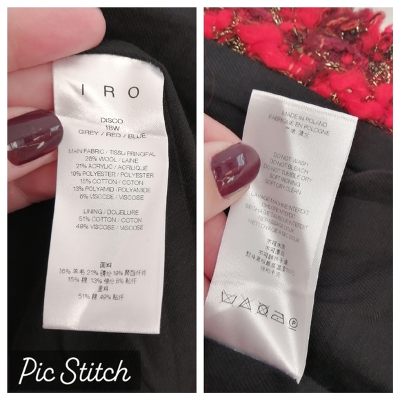 IRO Disco Frayed Metallic Bouclé-Tweed Blazer Jacket Red Wool Open Front 34 2 US - Picture 14 of 17